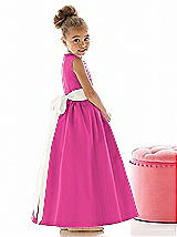 Rear View Thumbnail - Fuchsia & Ivory Flower Girl Dress FL4021
