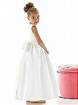 Rear View Thumbnail - White & Ivory Flower Girl Dress FL4021