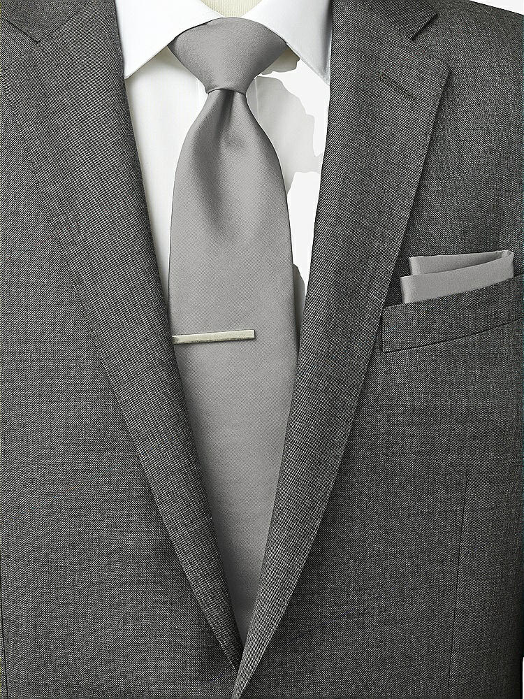 Back View - Chinchilla Peau de Soie Pocket Squares by After Six