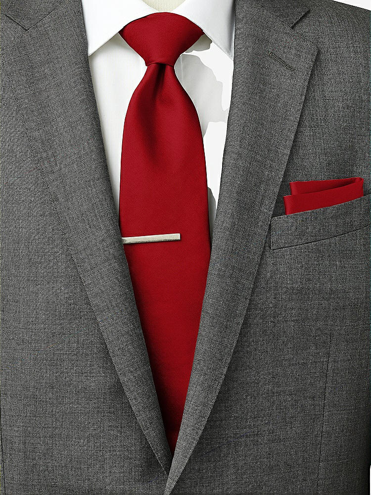 Back View - Garnet Peau de Soie Pocket Squares by After Six