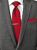 Rear View Thumbnail - Poppy Red Peau de Soie Pocket Squares by After Six