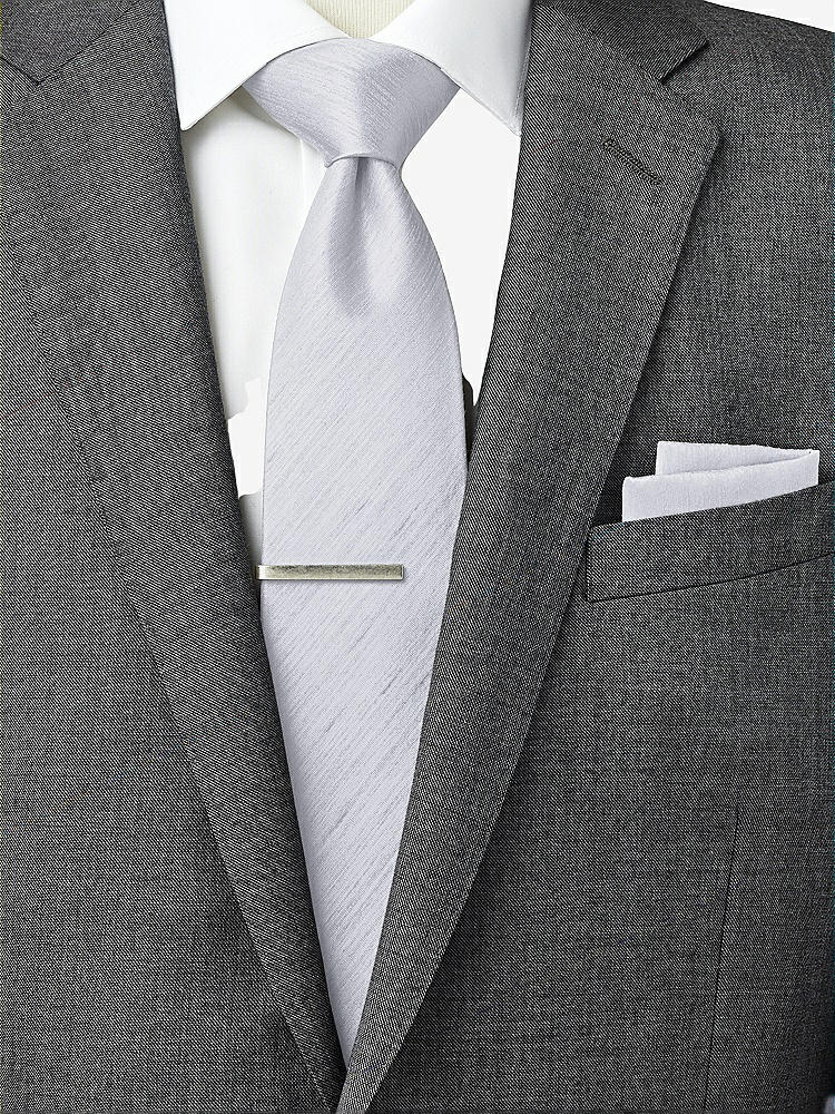 Back View - Dove Dupioni Pocket Squares by After Six