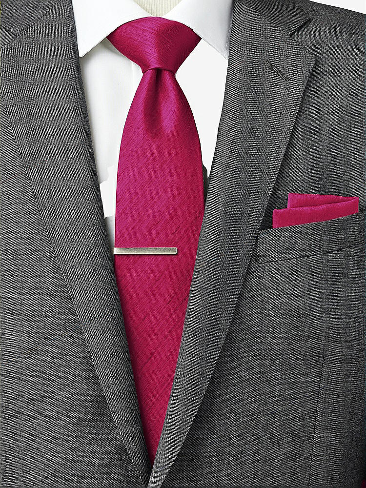 Back View - Sangria Dupioni Pocket Squares by After Six