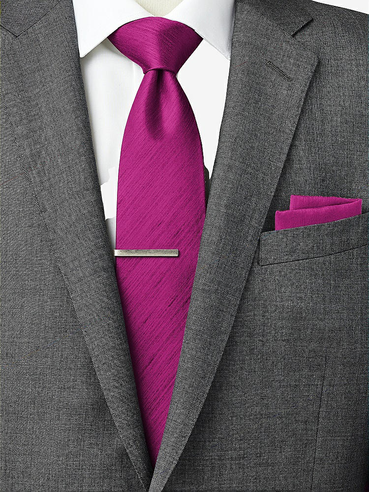 Back View - Watermelon Dupioni Pocket Squares by After Six