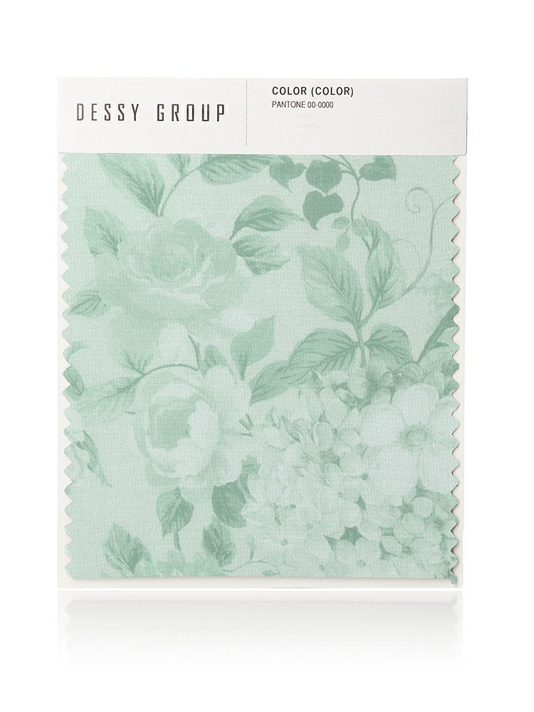 Front View - Mint Green Floral Lux Chiffon Swatch