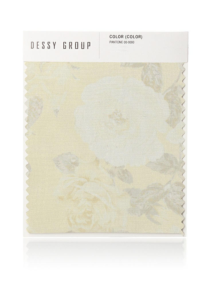 Front View - Butter Yellow Floral Lux Chiffon Swatch