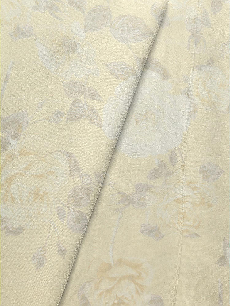 Front View - Butter Yellow Floral Lux Chiffon Fabric by the Yard