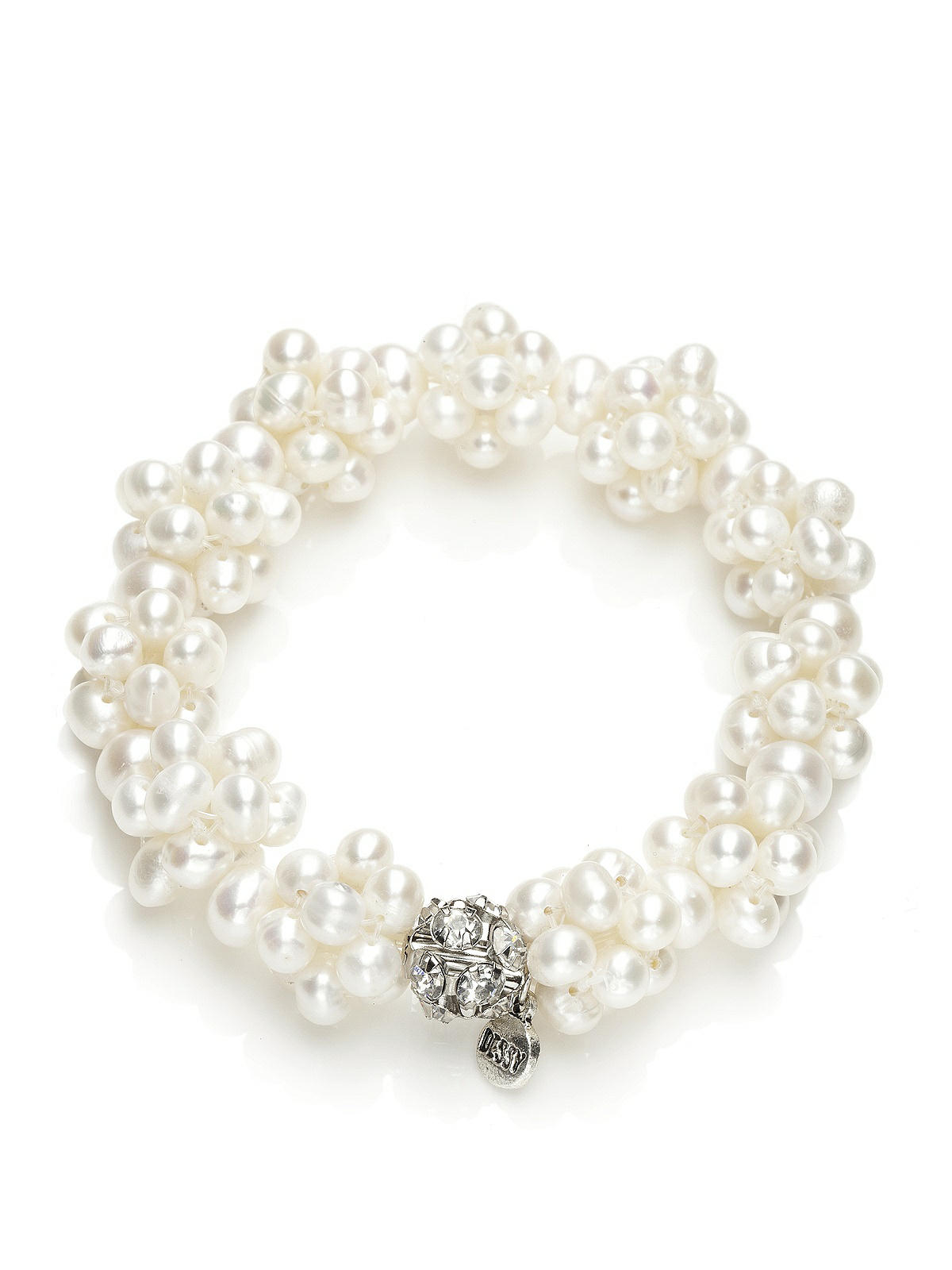 Freshwater Pearl Cluster Bracelet In Natural | The Dessy Group display picture 3
