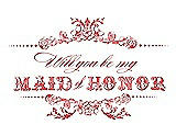 Front View Thumbnail - Perfect Coral & Perfect Coral Will You Be My Maid of Honor Card - Vintage