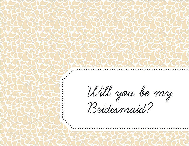 Front View - Corn Silk & Ebony Will You Be My Bridesmaid Card - Petal