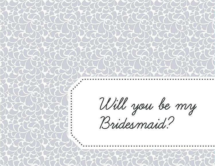 Front View - Dove & Ebony Will You Be My Bridesmaid Card - Petal