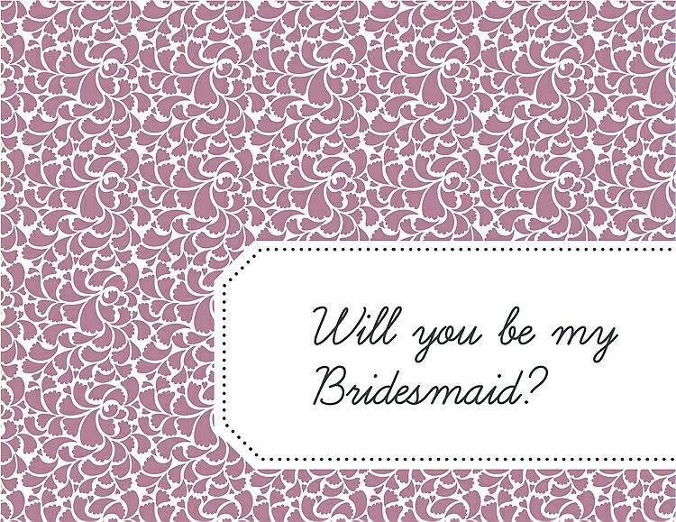Front View - Rosebud & Ebony Will You Be My Bridesmaid Card - Petal