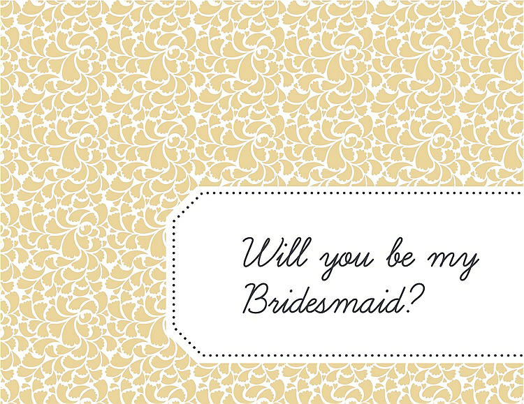 Front View - Buttercup & Ebony Will You Be My Bridesmaid Card - Petal
