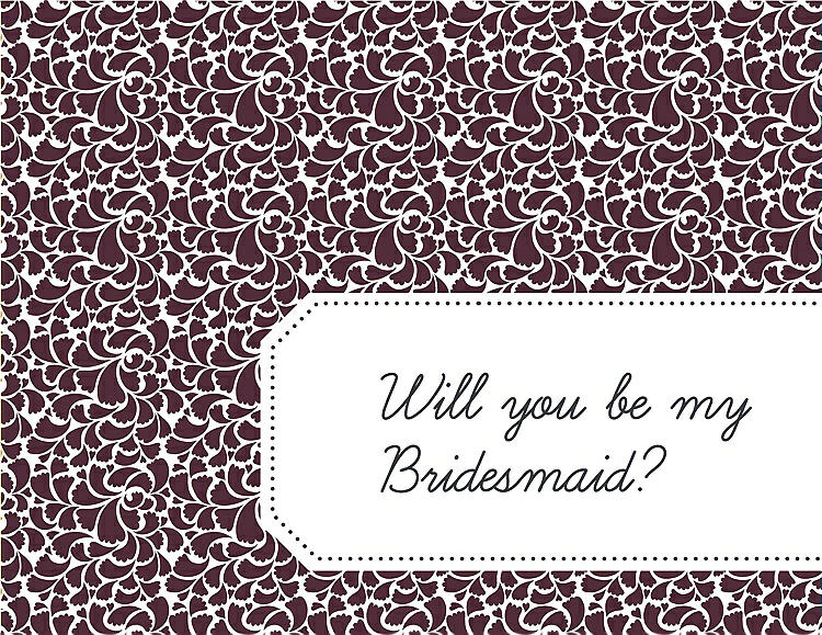 Front View - Bordeaux & Ebony Will You Be My Bridesmaid Card - Petal