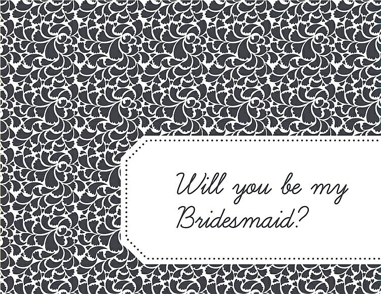 Front View - Ebony & Ebony Will You Be My Bridesmaid Card - Petal