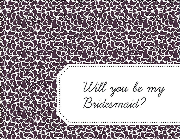 Front View - Eggplant & Ebony Will You Be My Bridesmaid Card - Petal