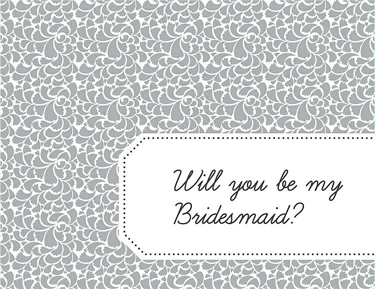 Front View - Frost & Ebony Will You Be My Bridesmaid Card - Petal