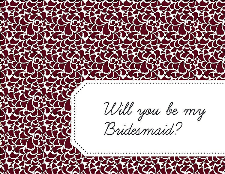 Front View - Garnet & Ebony Will You Be My Bridesmaid Card - Petal