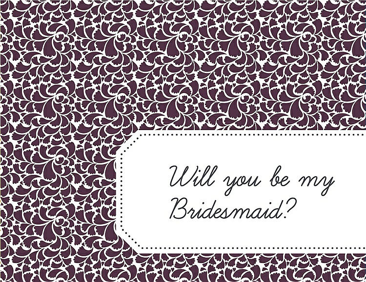 Front View - Italian Plum & Ebony Will You Be My Bridesmaid Card - Petal