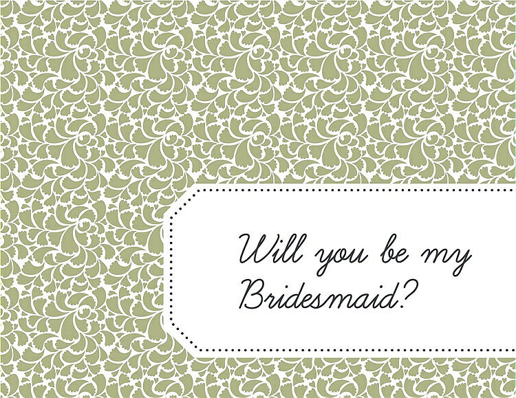 Front View - Mint & Ebony Will You Be My Bridesmaid Card - Petal