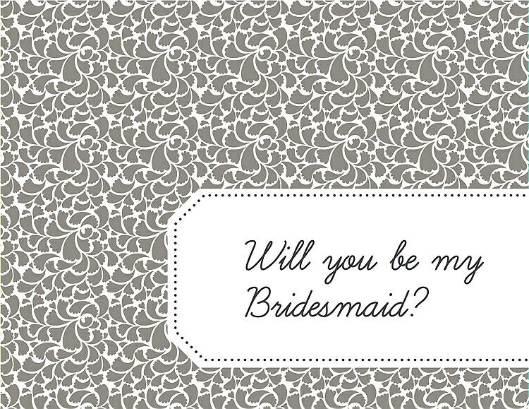 Front View - Mocha & Ebony Will You Be My Bridesmaid Card - Petal
