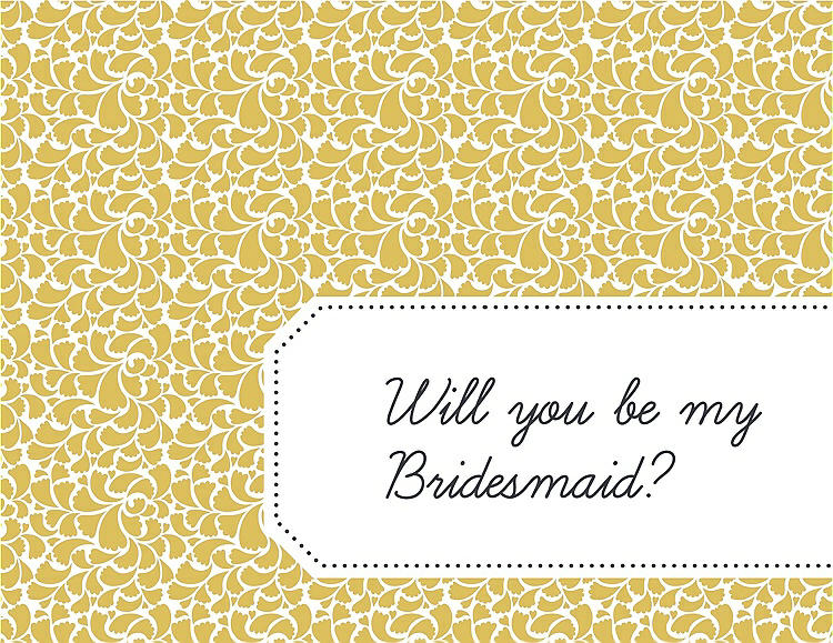 Front View - Marigold & Ebony Will You Be My Bridesmaid Card - Petal