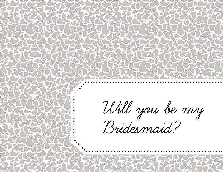 Front View - Oyster & Ebony Will You Be My Bridesmaid Card - Petal