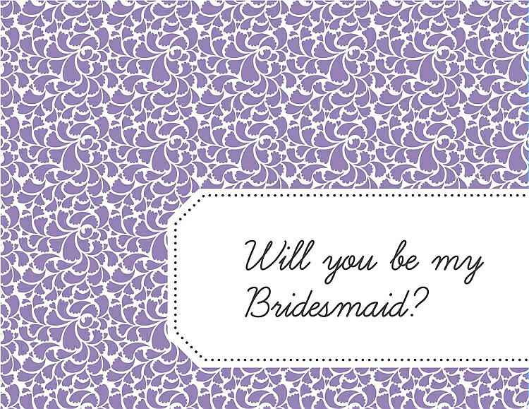 Front View - Pansy & Ebony Will You Be My Bridesmaid Card - Petal