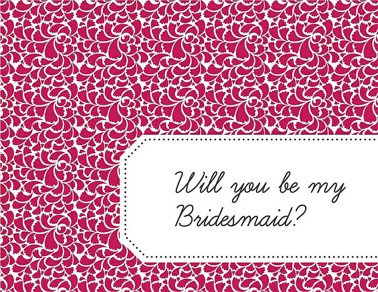 Front View - Posie & Ebony Will You Be My Bridesmaid Card - Petal