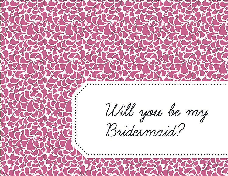 Front View - Pretty In Pink & Ebony Will You Be My Bridesmaid Card - Petal