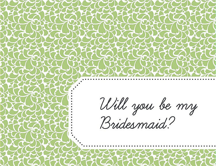 Front View - Pistachio & Ebony Will You Be My Bridesmaid Card - Petal