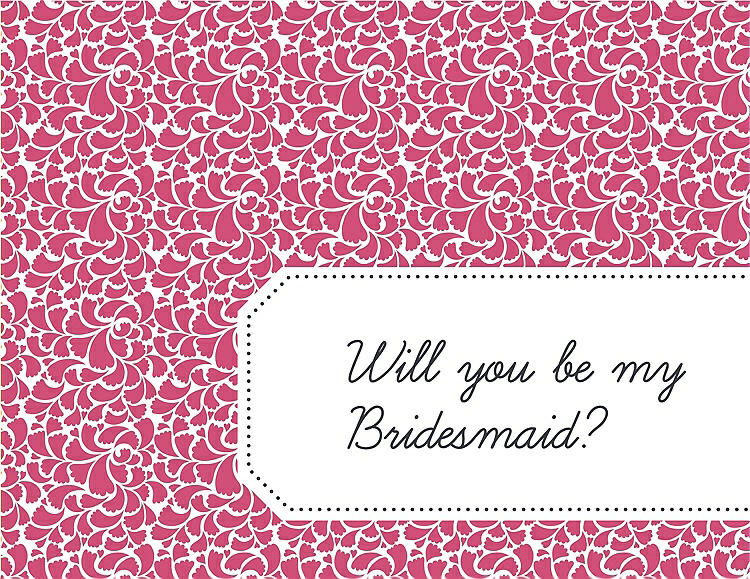 Front View - Rose Quartz & Ebony Will You Be My Bridesmaid Card - Petal