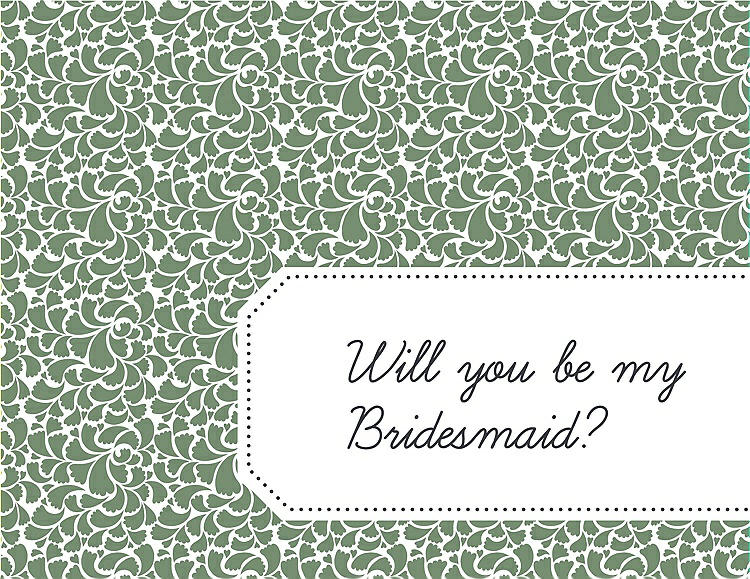 Front View - Sage & Ebony Will You Be My Bridesmaid Card - Petal