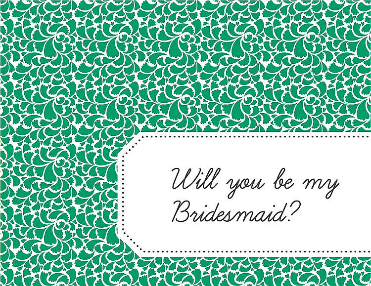 Front View - Shamrock & Ebony Will You Be My Bridesmaid Card - Petal
