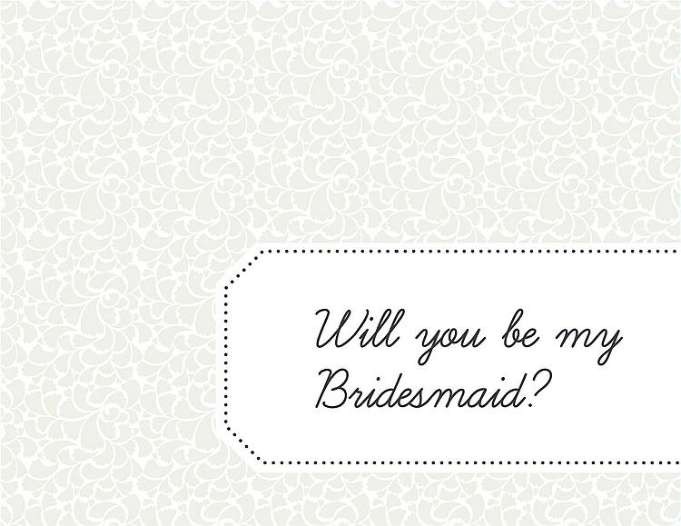 Front View - Snow White & Ebony Will You Be My Bridesmaid Card - Petal