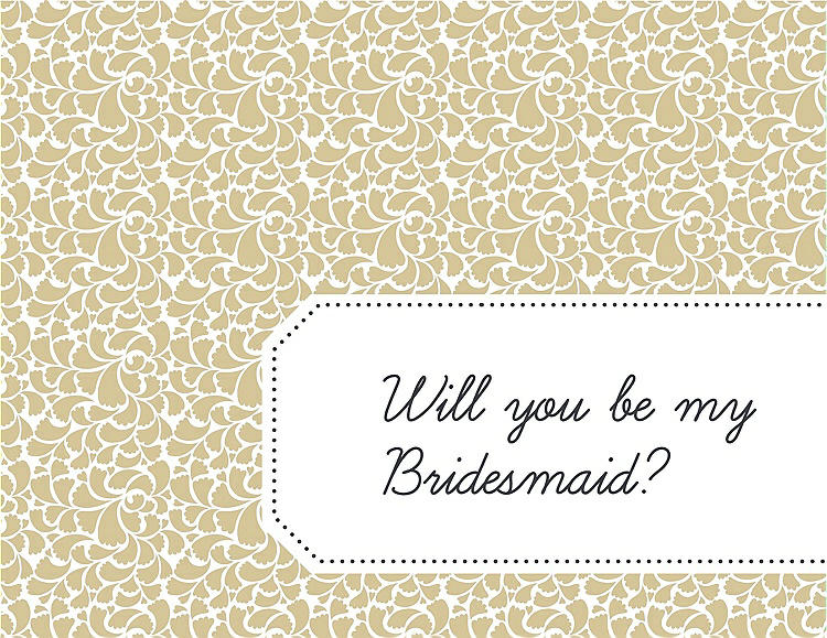 Front View - Venetian Gold & Ebony Will You Be My Bridesmaid Card - Petal