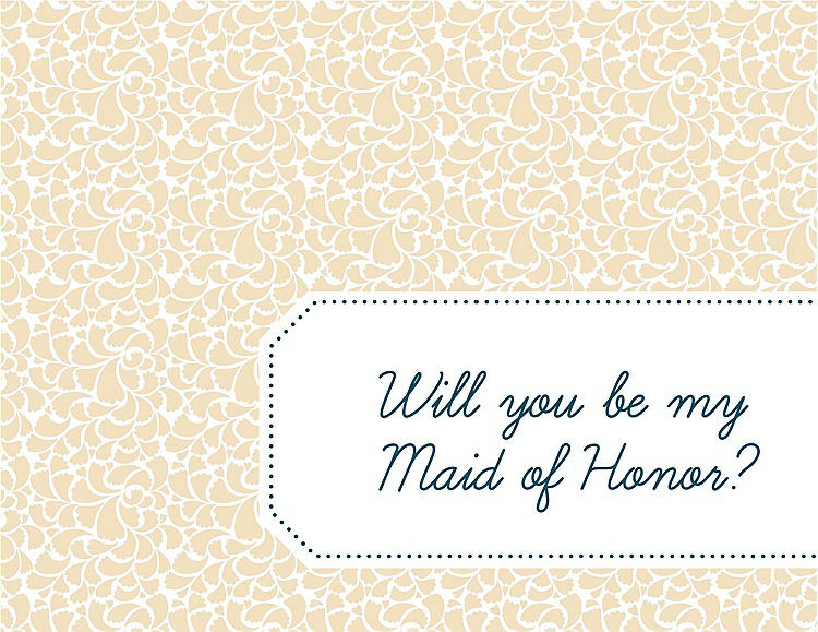 Front View - Corn Silk & Peacock Teal Will You Be My Maid of Honor Card - Petal