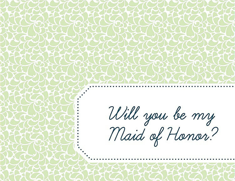 Front View - Honey Dew & Peacock Teal Will You Be My Maid of Honor Card - Petal