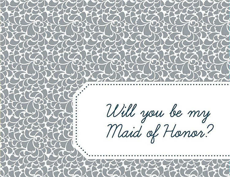 Front View - Mystic & Peacock Teal Will You Be My Maid of Honor Card - Petal