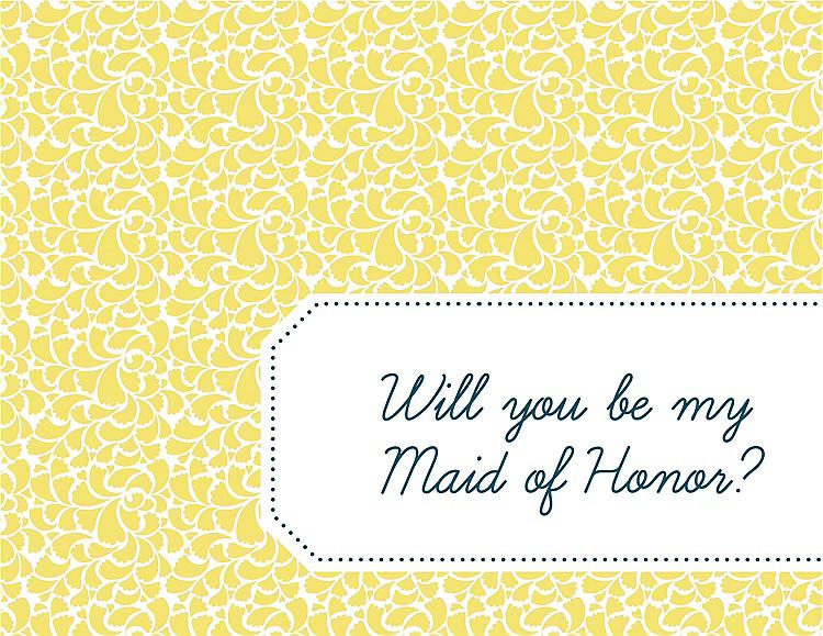 Front View - Snapdragon & Peacock Teal Will You Be My Maid of Honor Card - Petal