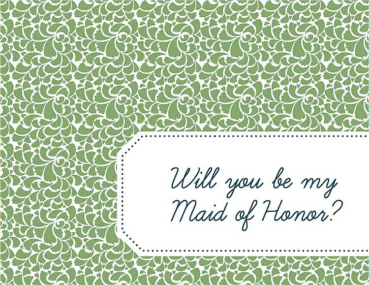Front View - Appletini & Peacock Teal Will You Be My Maid of Honor Card - Petal
