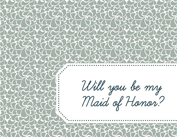 Front View - Celadon & Peacock Teal Will You Be My Maid of Honor Card - Petal