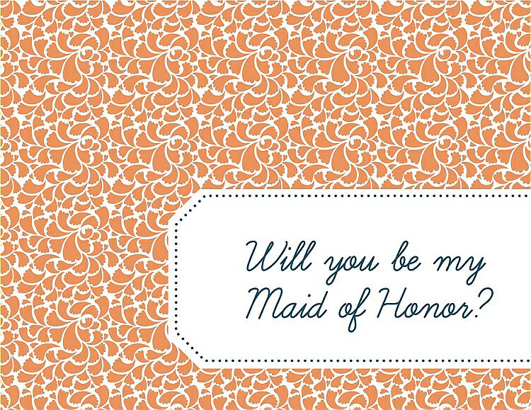 Front View - Clementine & Peacock Teal Will You Be My Maid of Honor Card - Petal