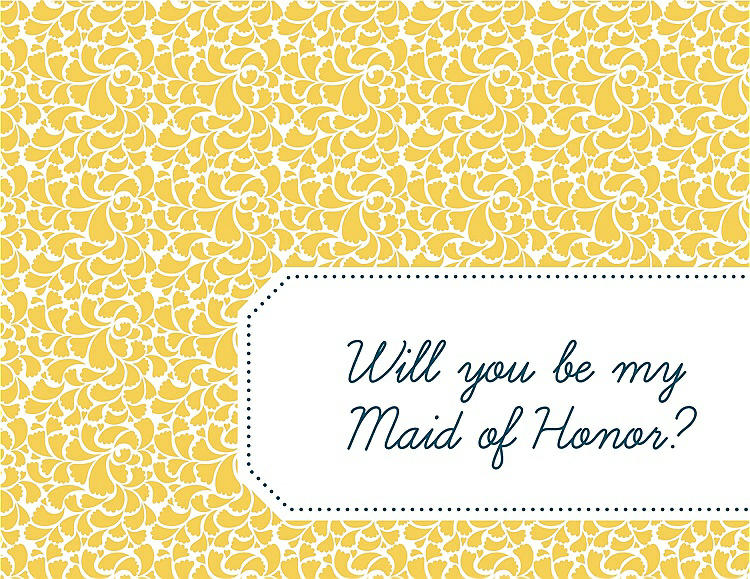 Front View - Daisy & Peacock Teal Will You Be My Maid of Honor Card - Petal