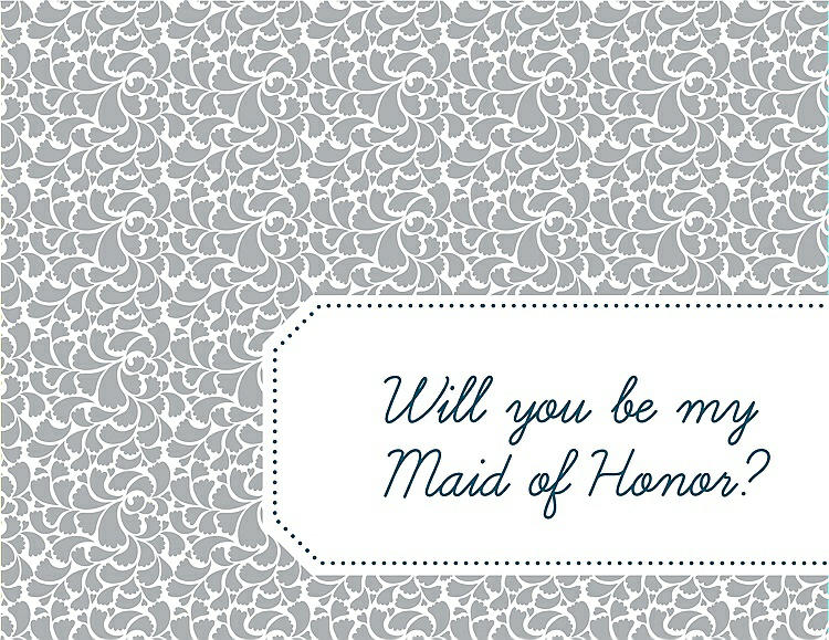 Front View - Frost & Peacock Teal Will You Be My Maid of Honor Card - Petal