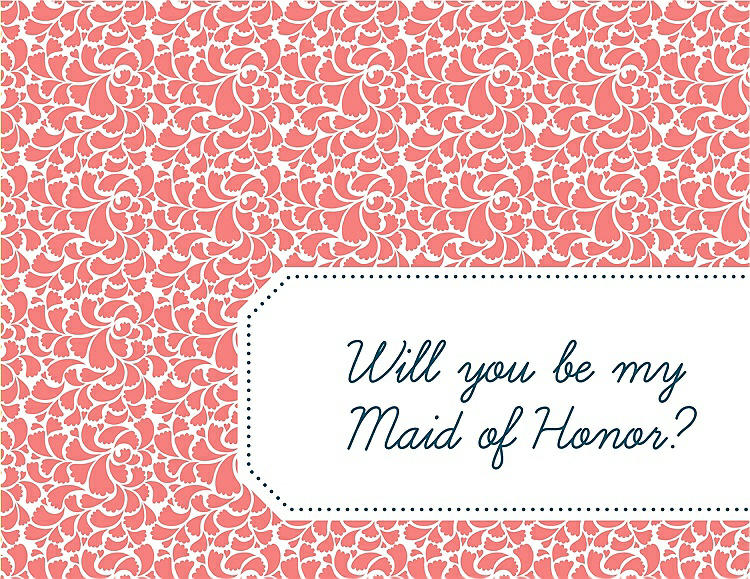 Front View - Ginger & Peacock Teal Will You Be My Maid of Honor Card - Petal