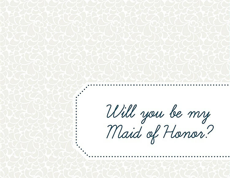 Front View - Ivory & Peacock Teal Will You Be My Maid of Honor Card - Petal