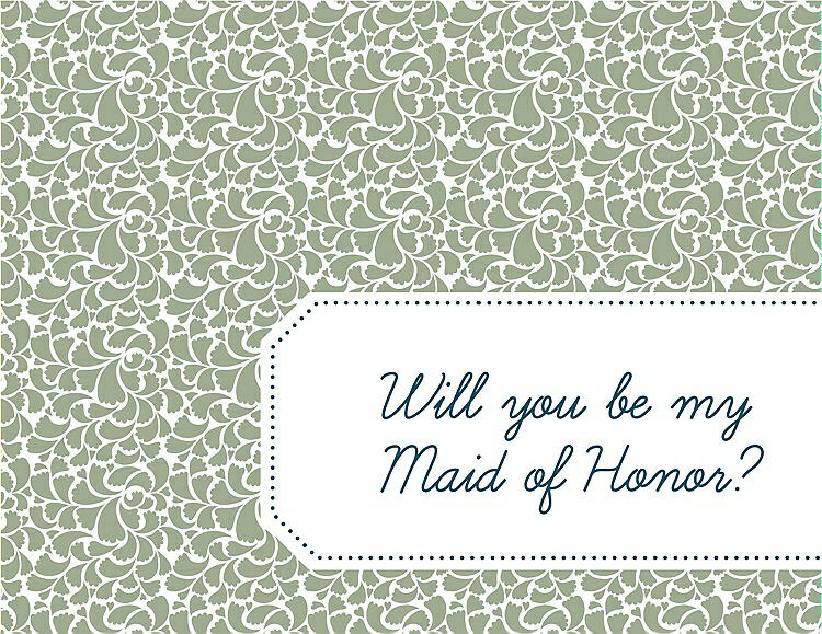 Front View - Kiwi & Peacock Teal Will You Be My Maid of Honor Card - Petal