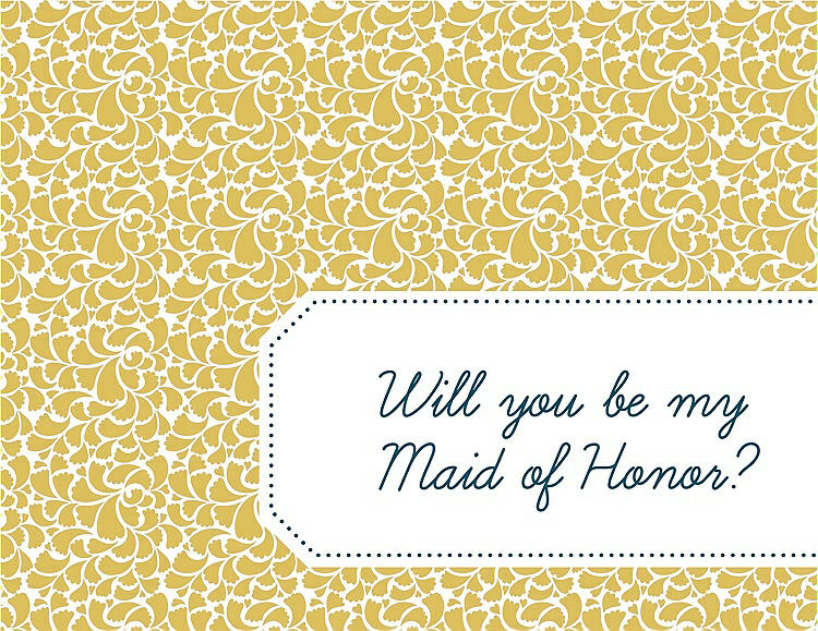 Front View - Marigold & Peacock Teal Will You Be My Maid of Honor Card - Petal