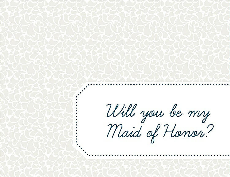 Front View - Marshmallow & Peacock Teal Will You Be My Maid of Honor Card - Petal